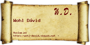 Wohl Dávid névjegykártya